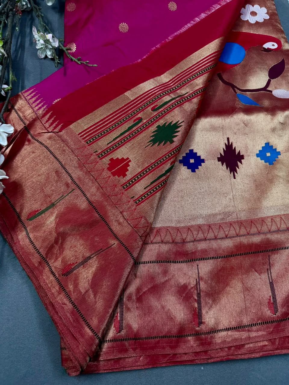 Pink Pure Paithani Silk Saree (Swara)