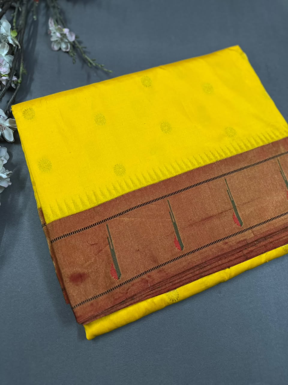 Yellow Pure Paithani Silk Saree (Swara)