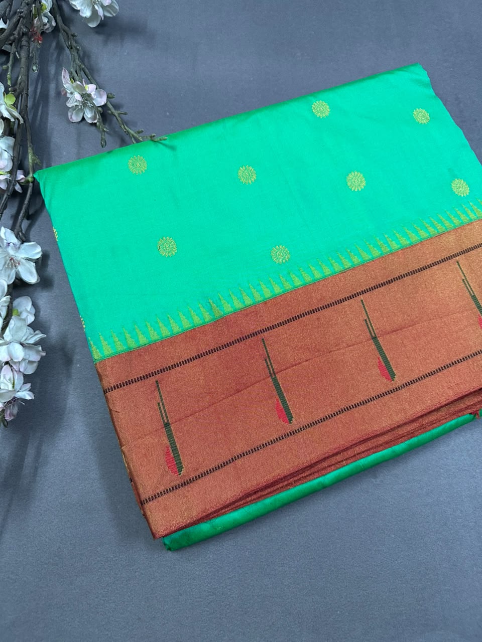 Green Pure Paithani Silk Saree (Swara)