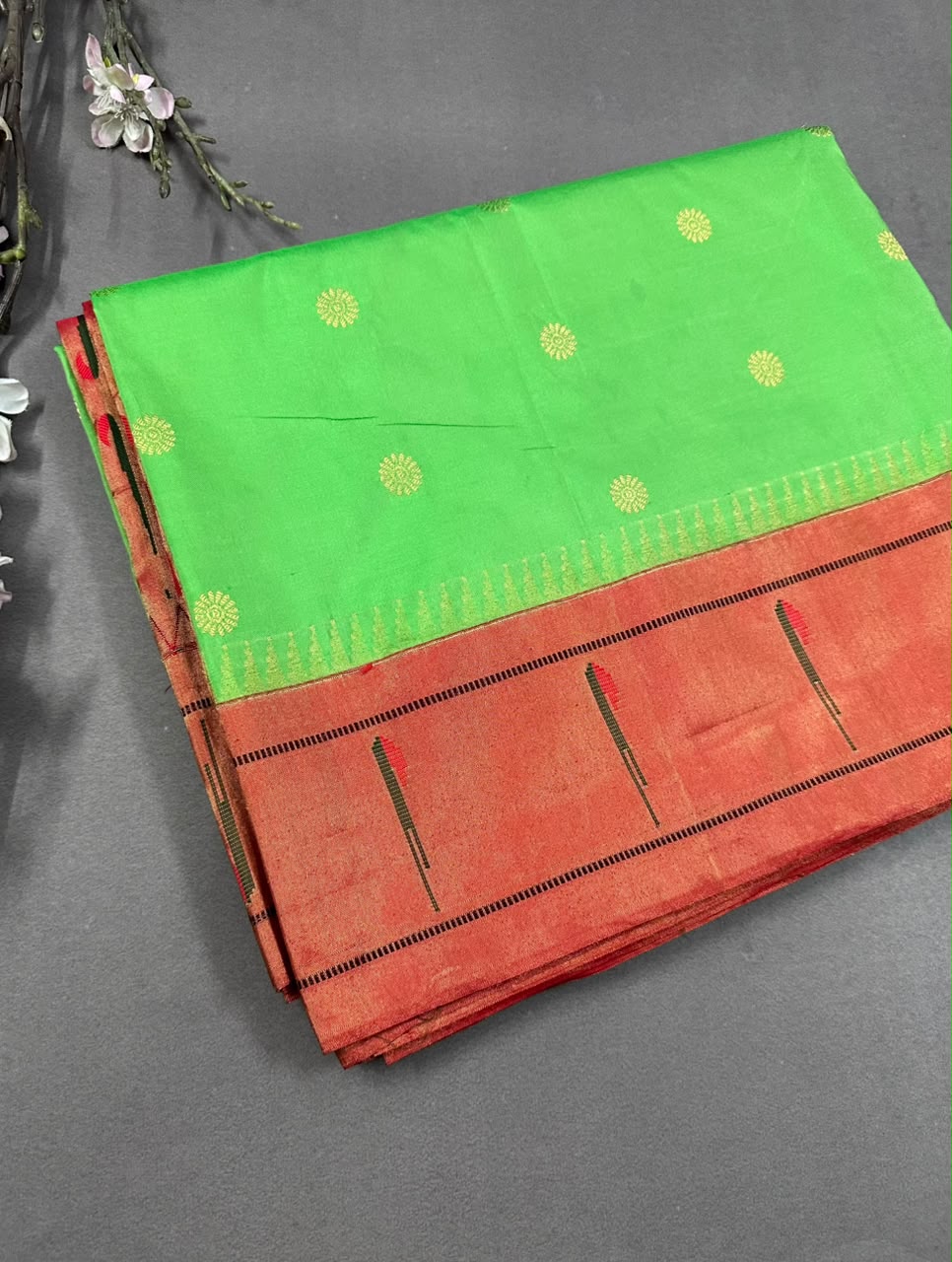 Green Pure Paithani Silk Saree (Swara)