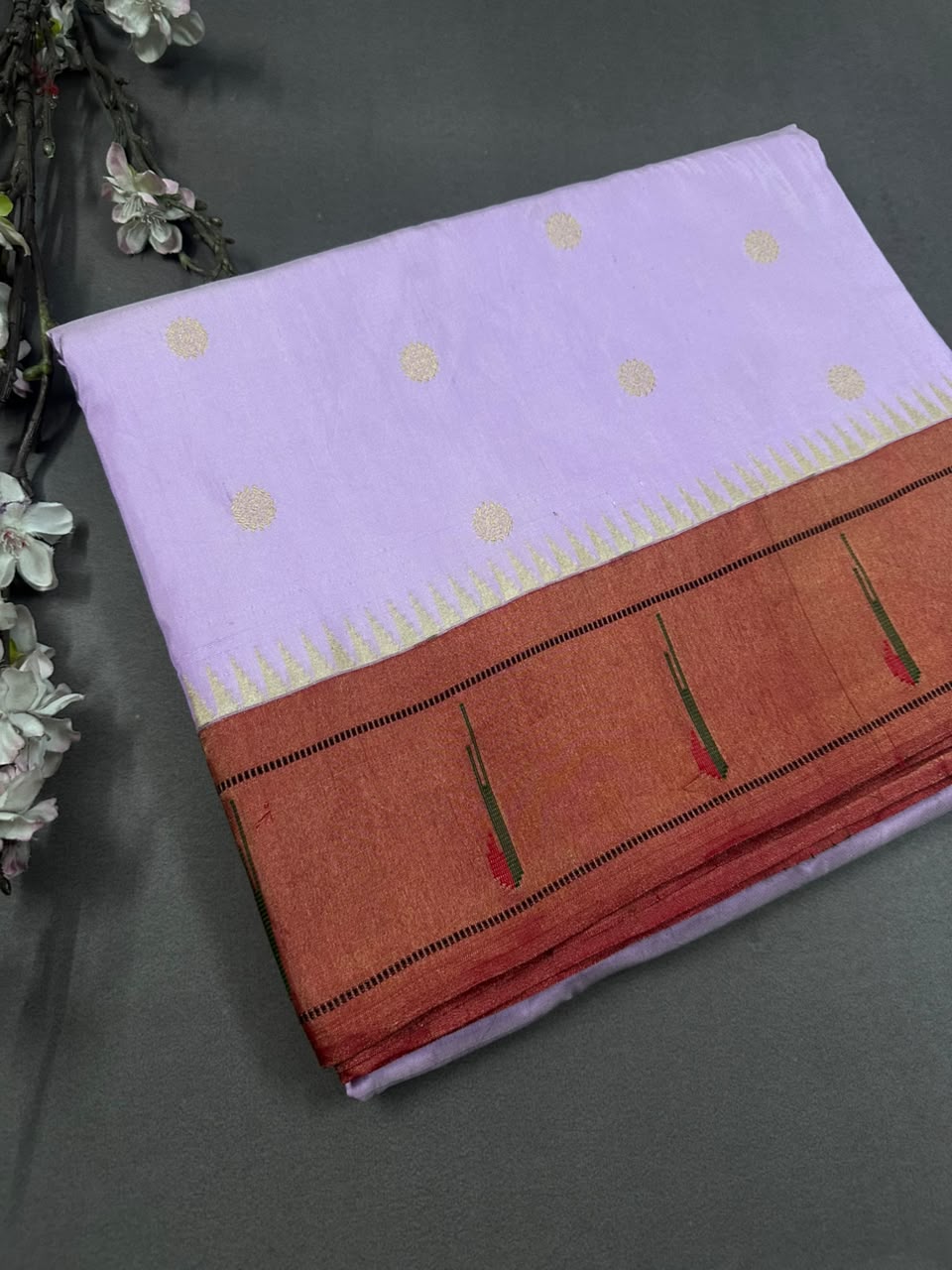 Lavender Pure Paithani Silk Saree (Swara)