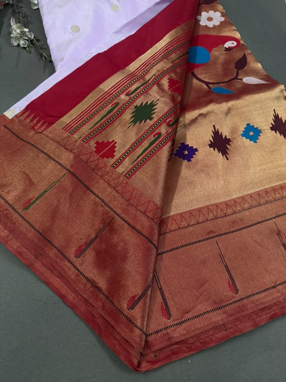 Lavender Pure Paithani Silk Saree (Swara)