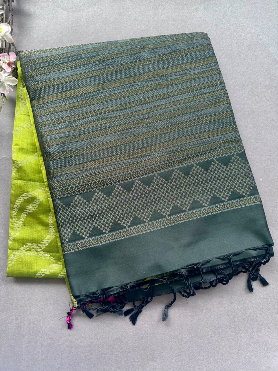 Green Pure Kanchi Soft Silk Saree