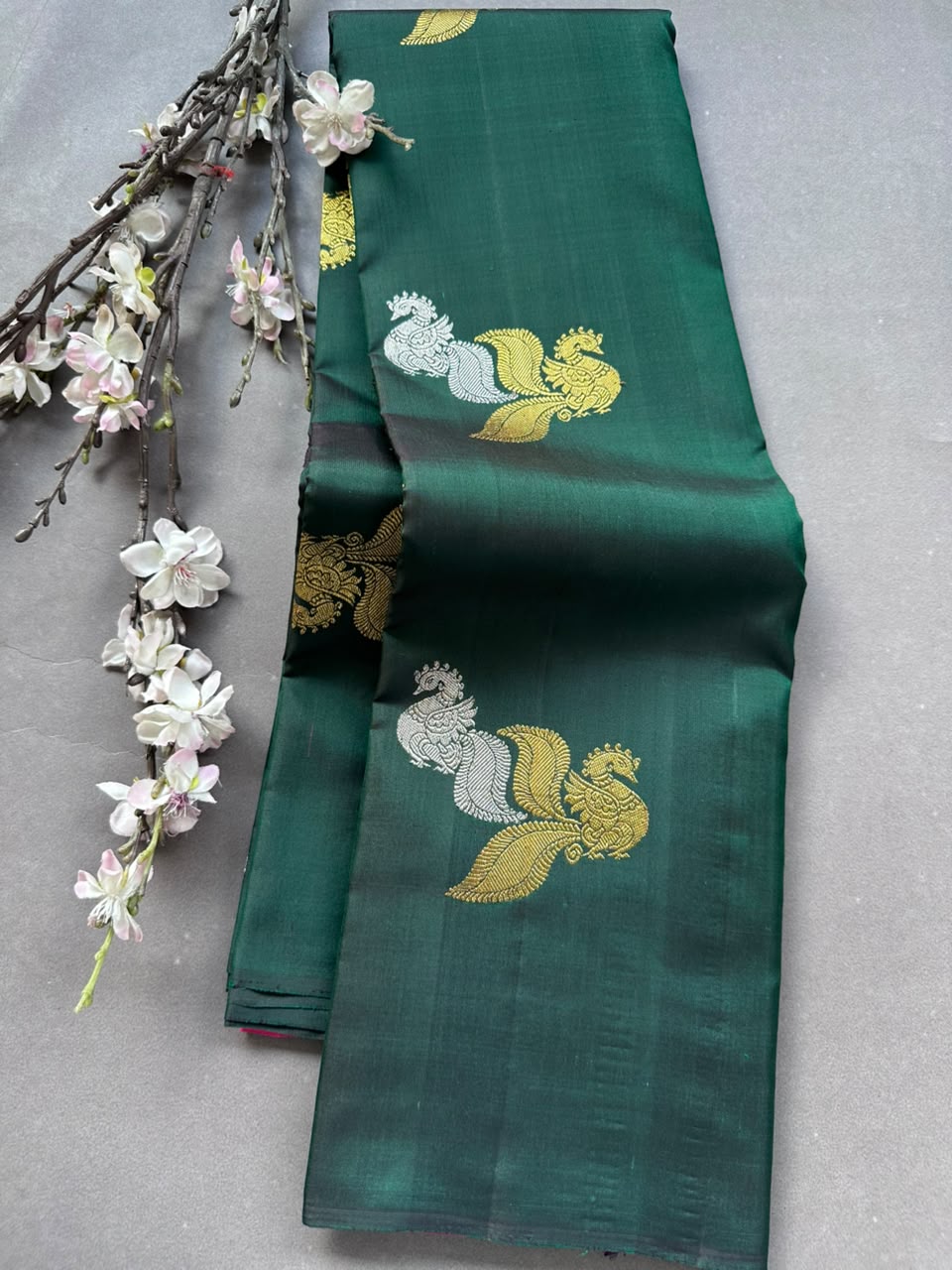Green n pink Pure Kanchi Silk Saree 108