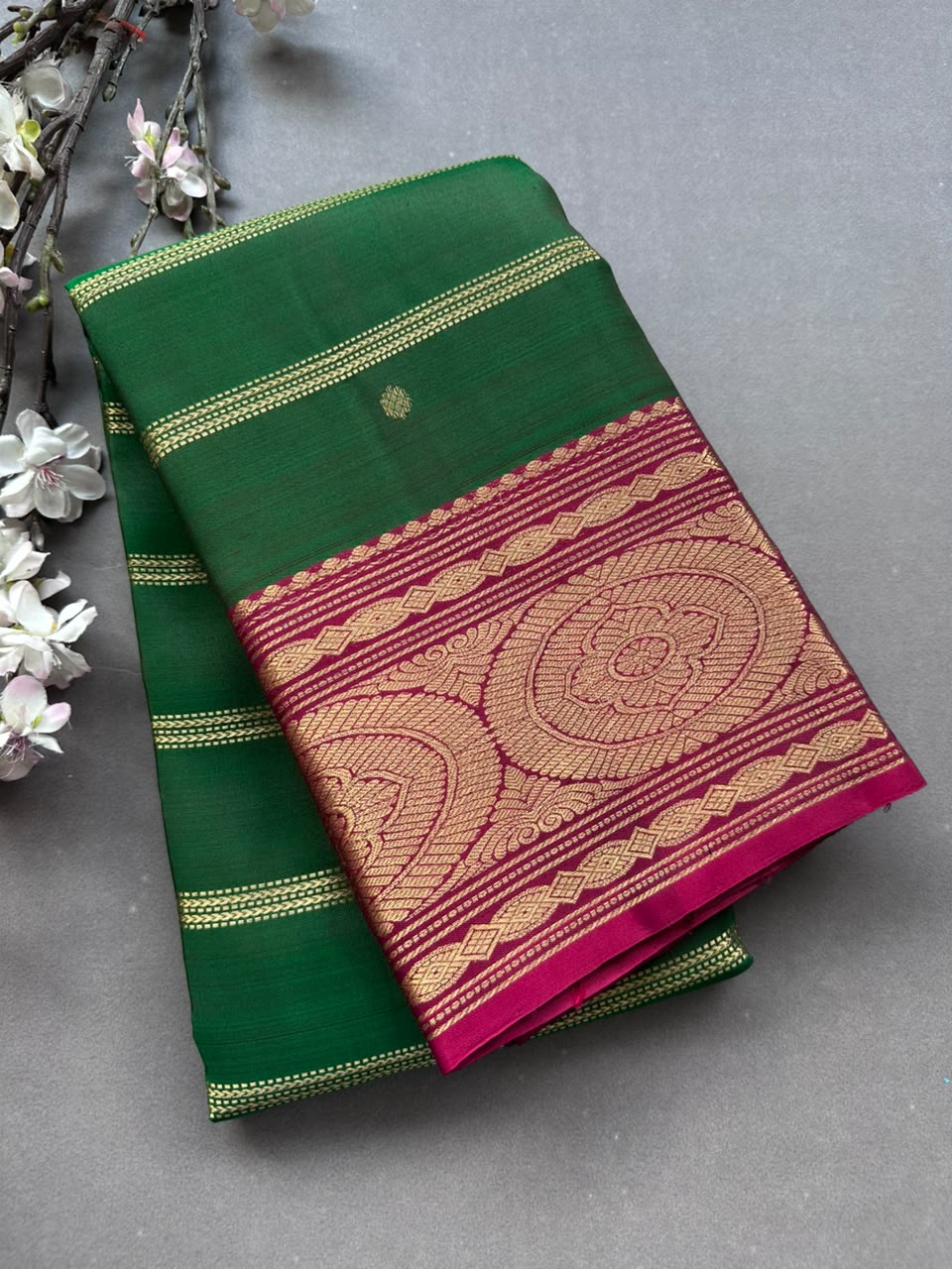 Green Pure Kanchi Silk Saree 108