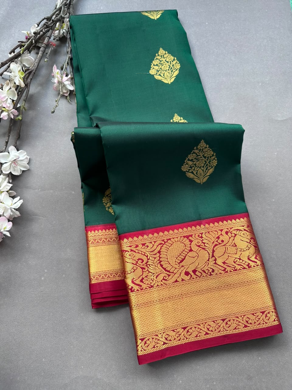 Green Pure Kanchi Silk Saree 108