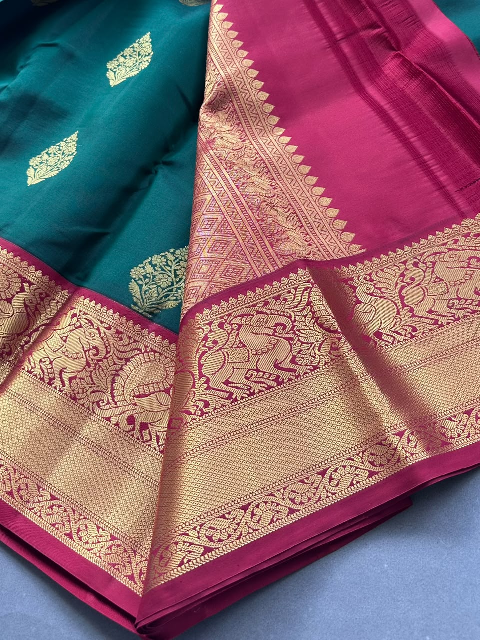 Green Pure Kanchi Silk Saree 108