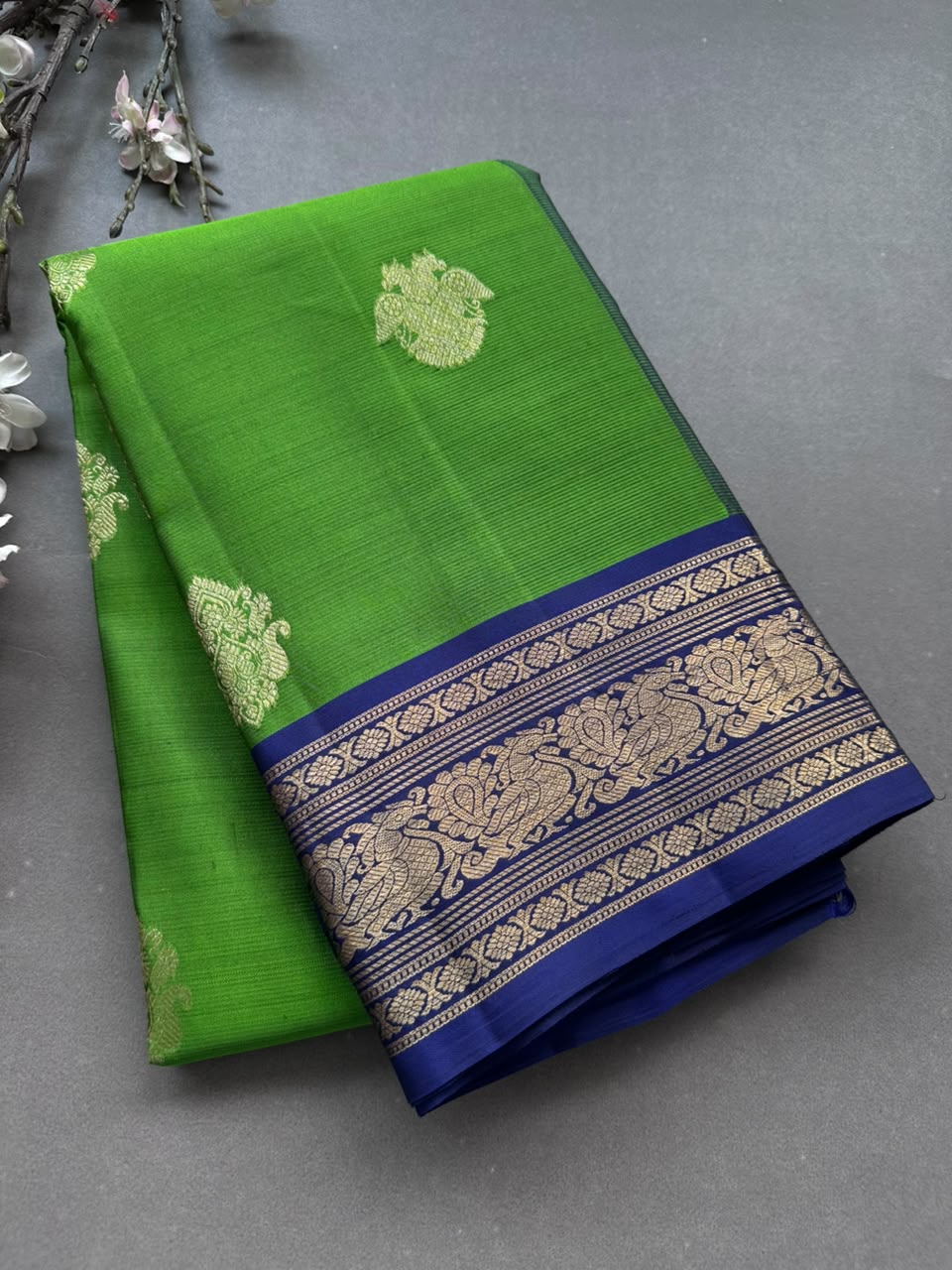 Green Pure Kanchi Silk Saree 108