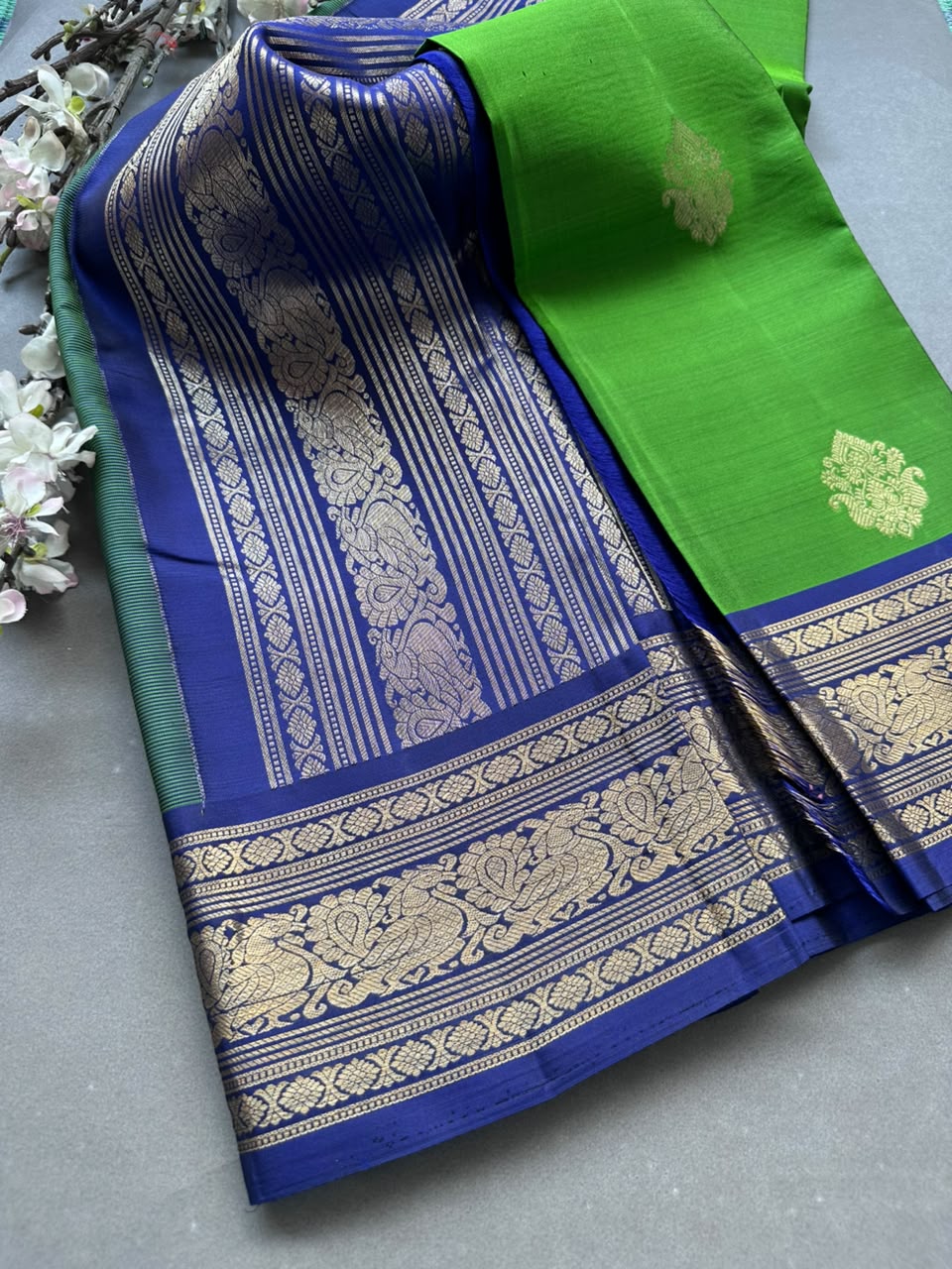 Green Pure Kanchi Silk Saree 108