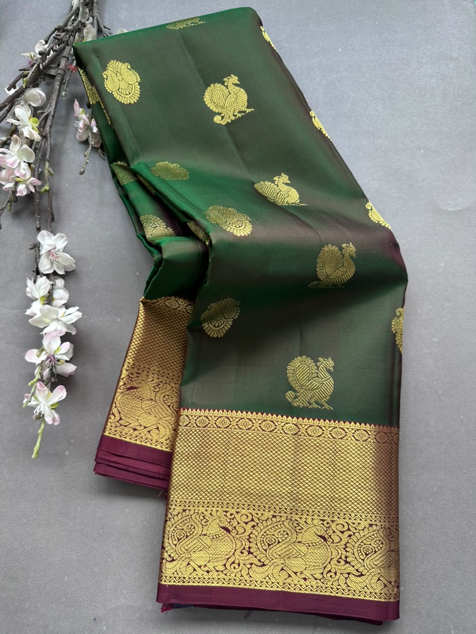 Green Pure Kanchi Silk Saree 108