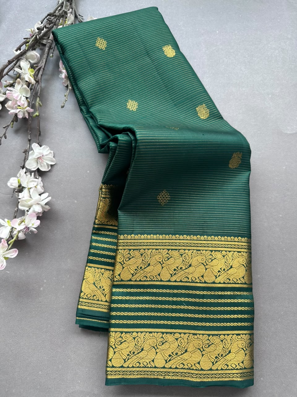 Green Pure Kanchi Silk Saree 108