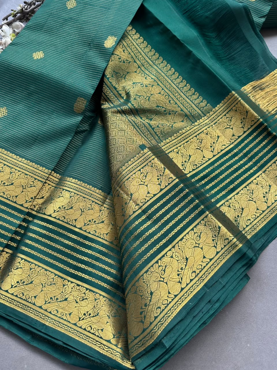 Green Pure Kanchi Silk Saree 108