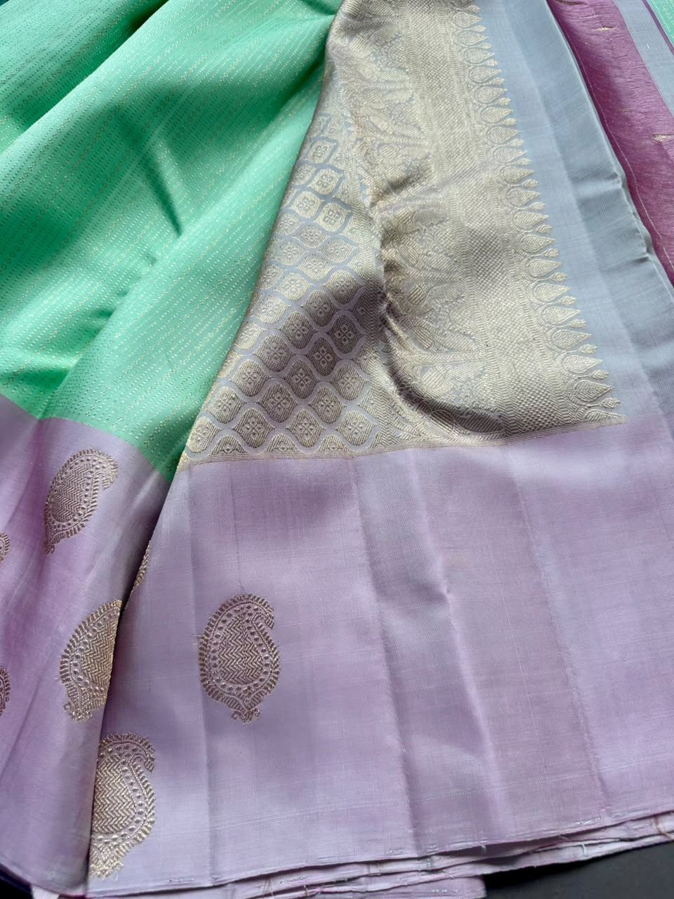 Pastel green Pure Kanchi Silk Saree 108