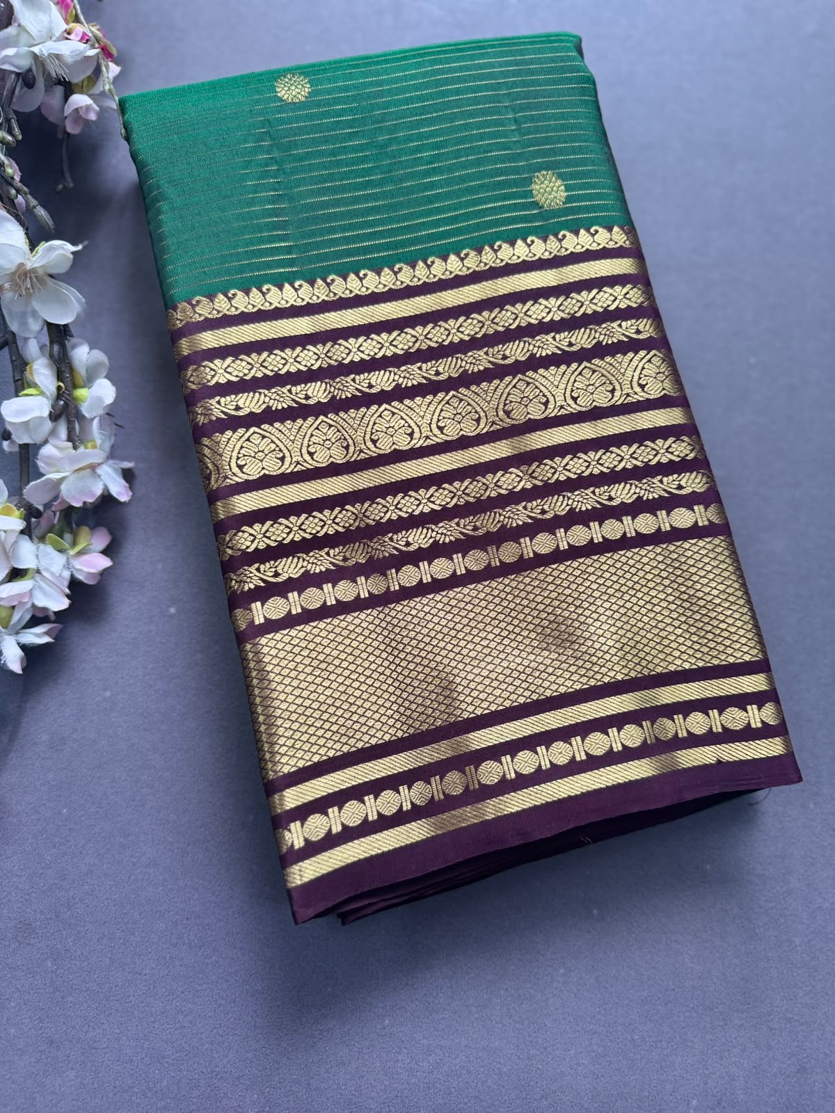 Green Pure Kanchi Silk Saree 108