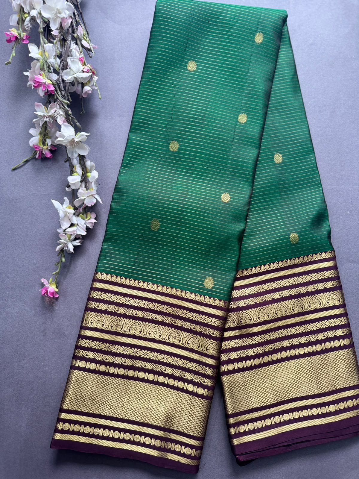 Green Pure Kanchi Silk Saree 108