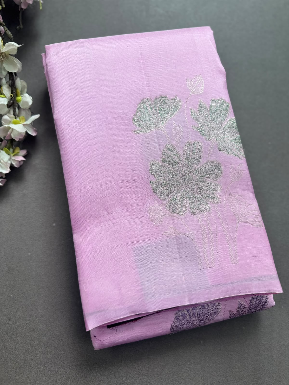 Pastel Pink Pure Kanchi Silk Saree 108