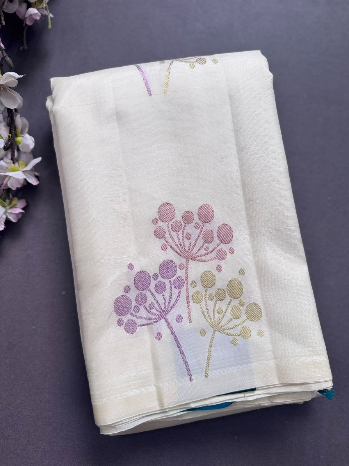 Cream Pure Kanchi Silk Saree 108