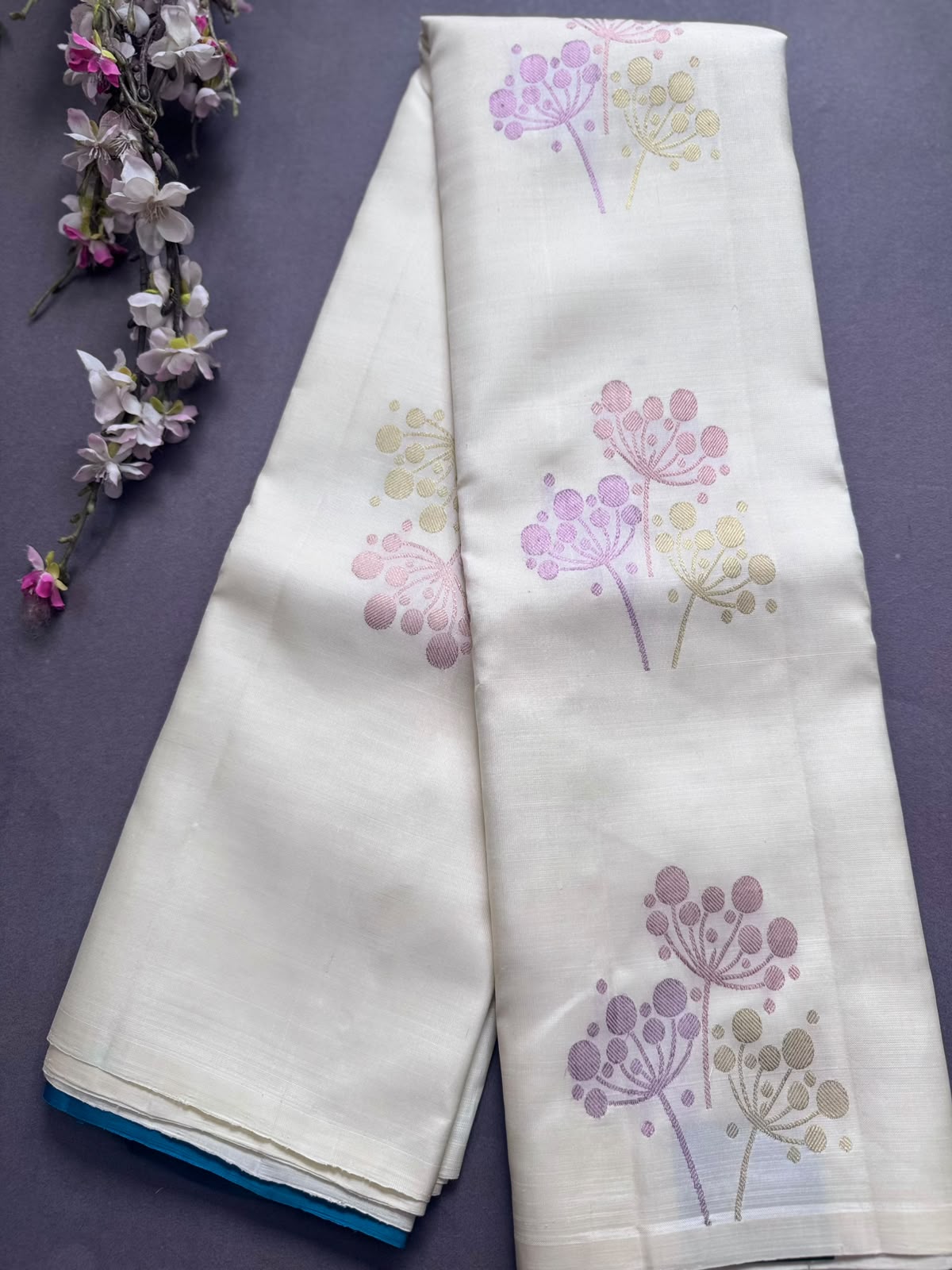 Cream Pure Kanchi Silk Saree 108