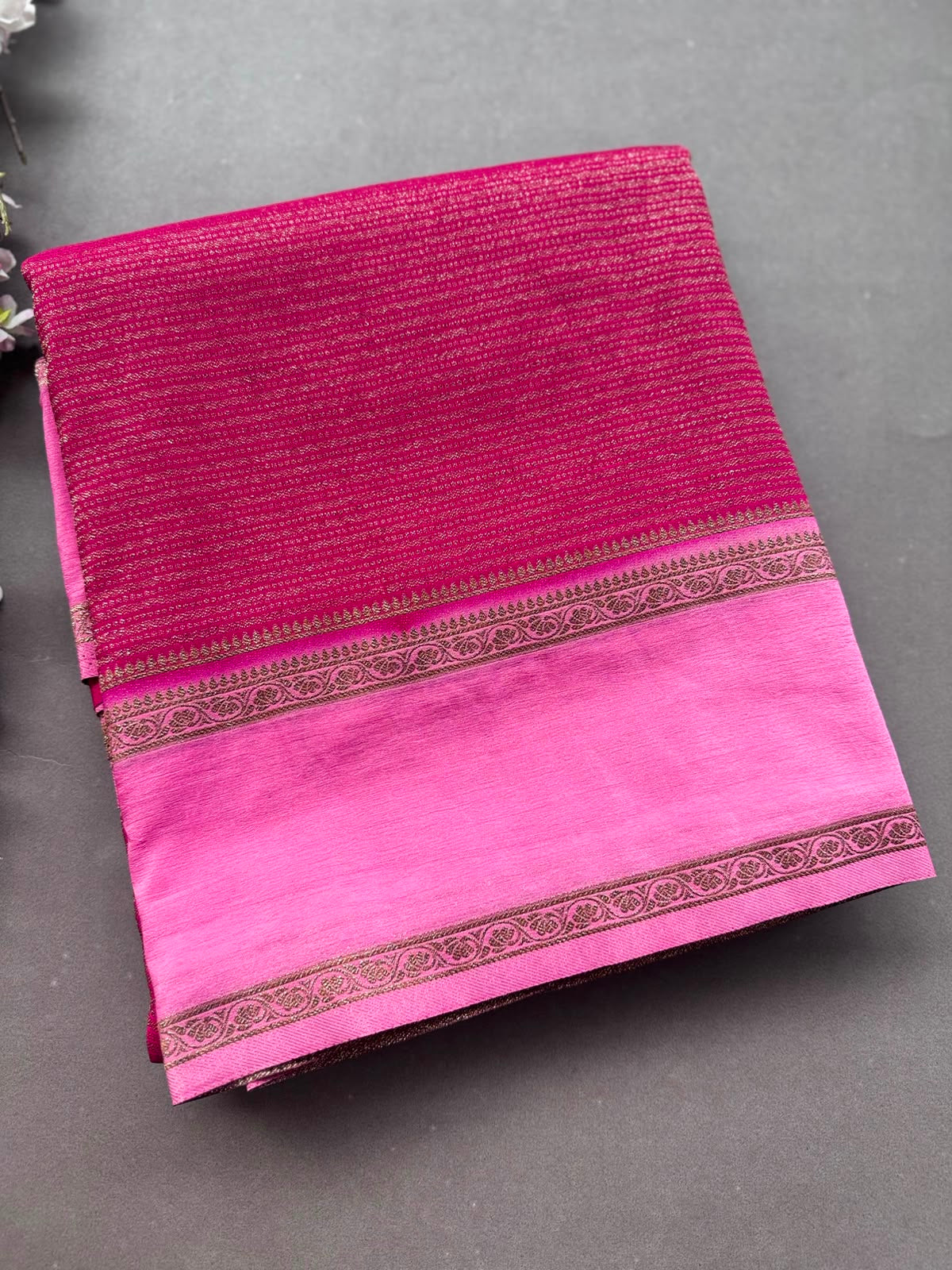 Magenta Dupion Silk Saree 108
