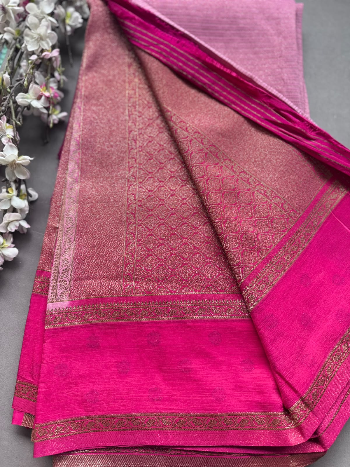 Pink Dupion Silk Saree 108