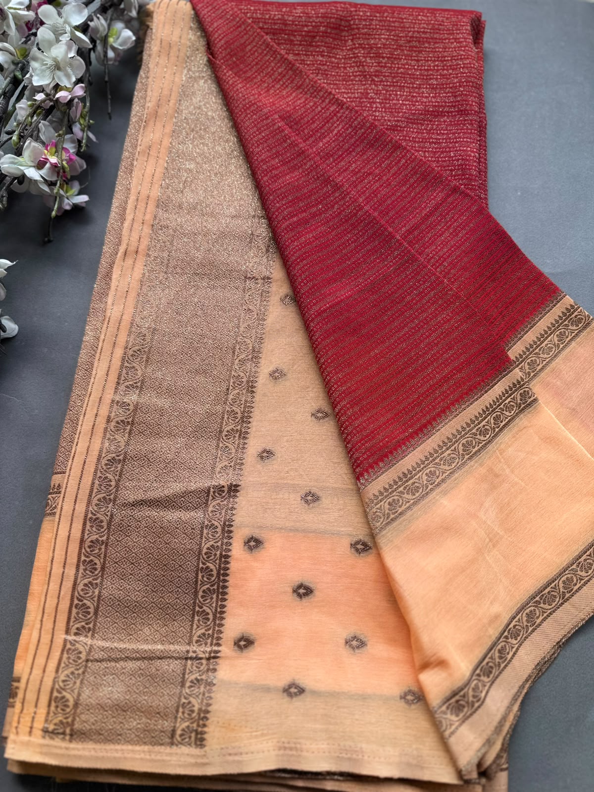 Red Dupion Silk Saree 108