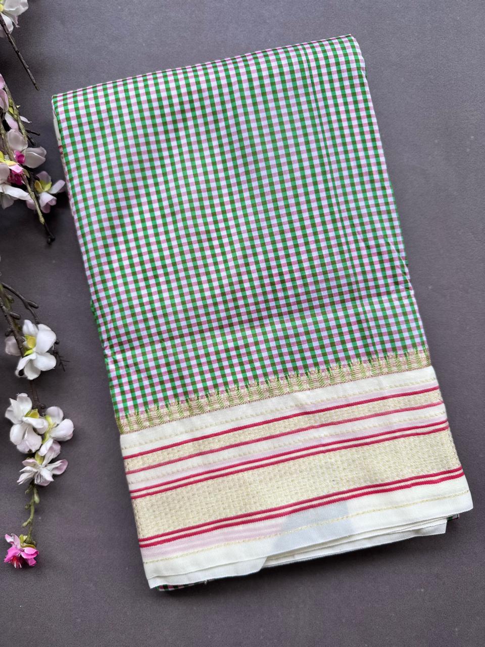 Green Checks ilkal Silk Saree 108