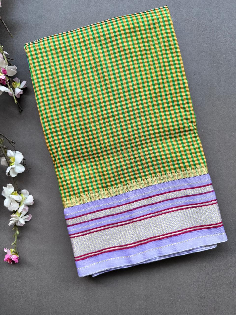 Green Checks ilkal Silk Saree 108
