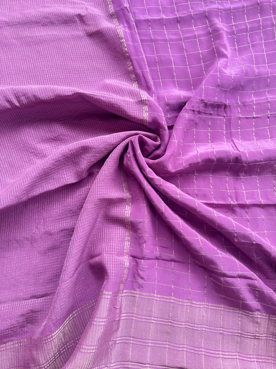 Lavender Organza Saree with Stitched Blouse 108