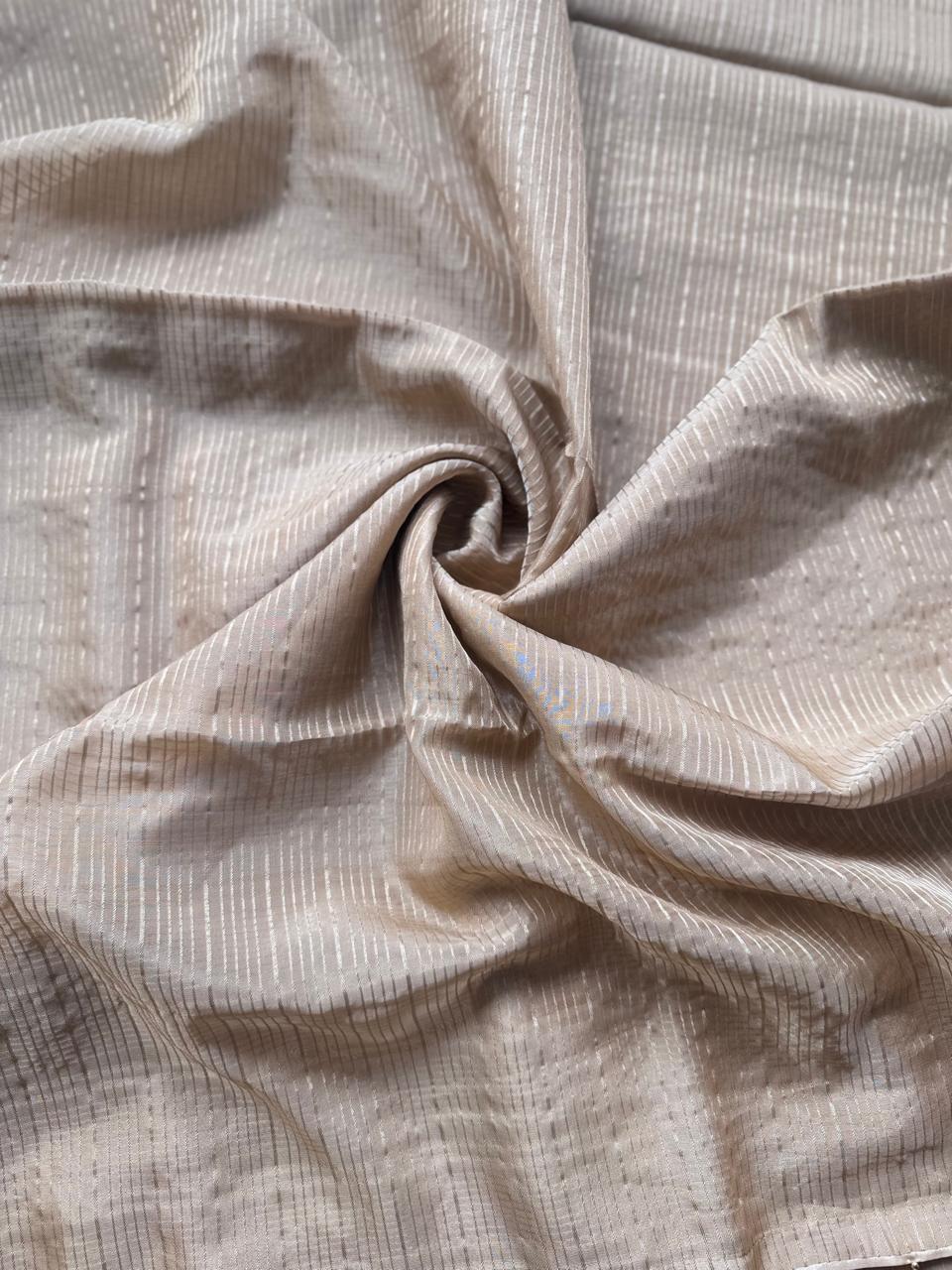Cream Organza Saree with Stitched Blouse 108