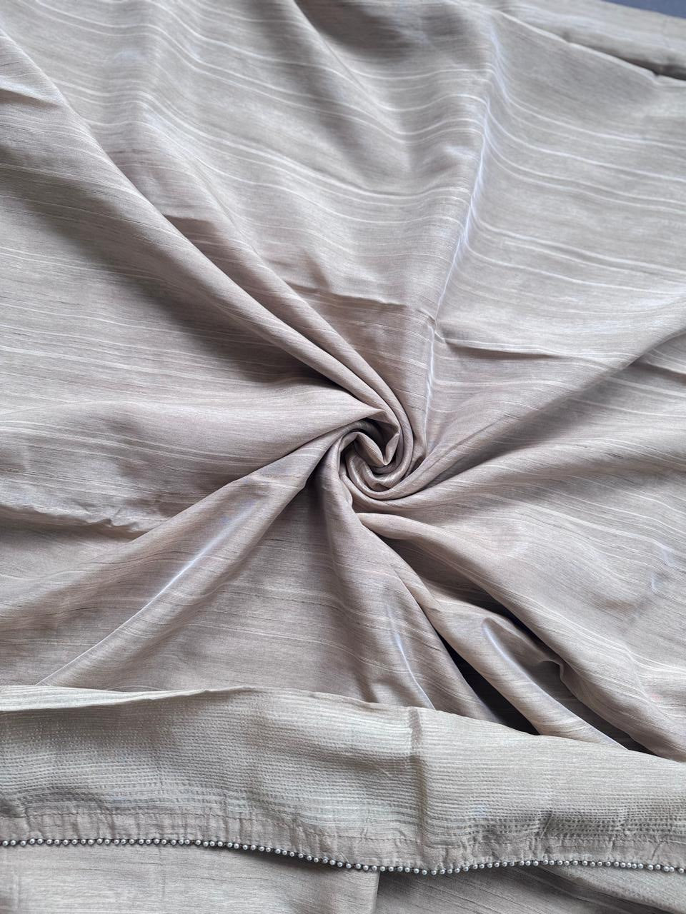 Beige Organza Tissue Saree with Stitched Blouse 108