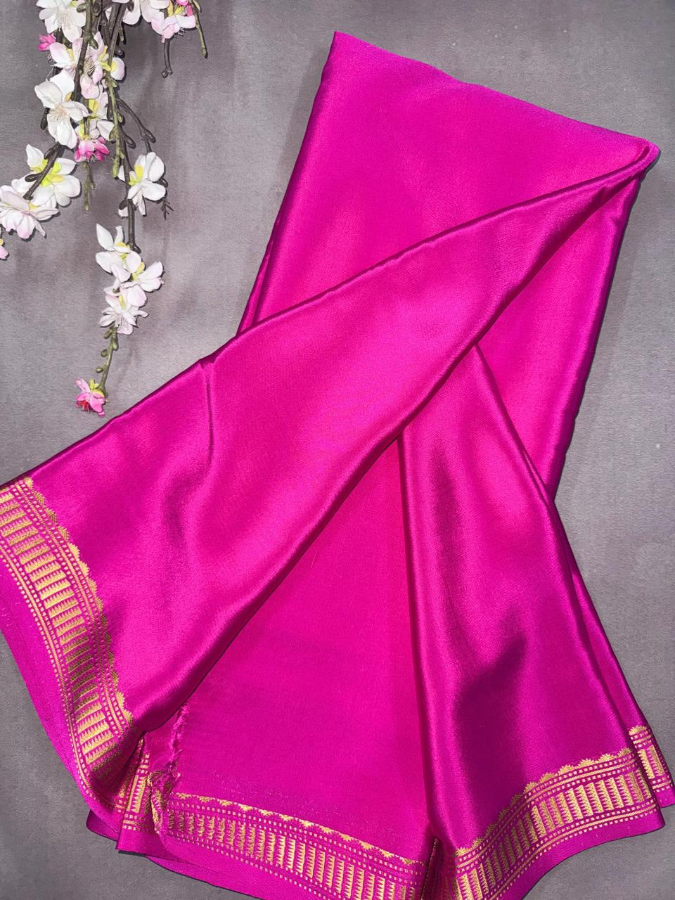Pink Pure Mysore Crepe Silk CSG108