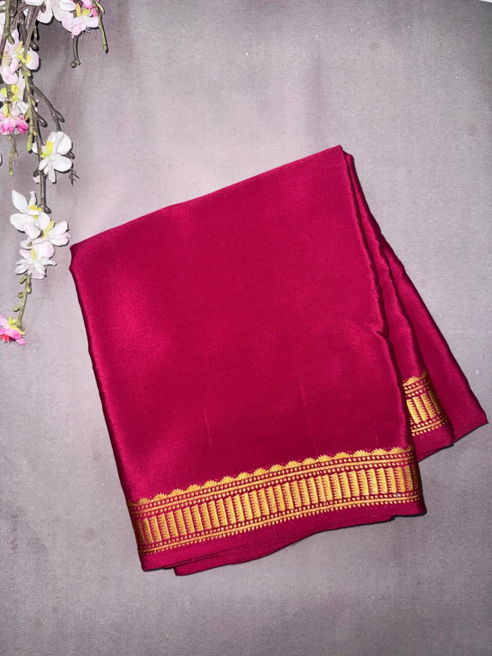 Maroon Pure Mysore Crepe Silk CSG108