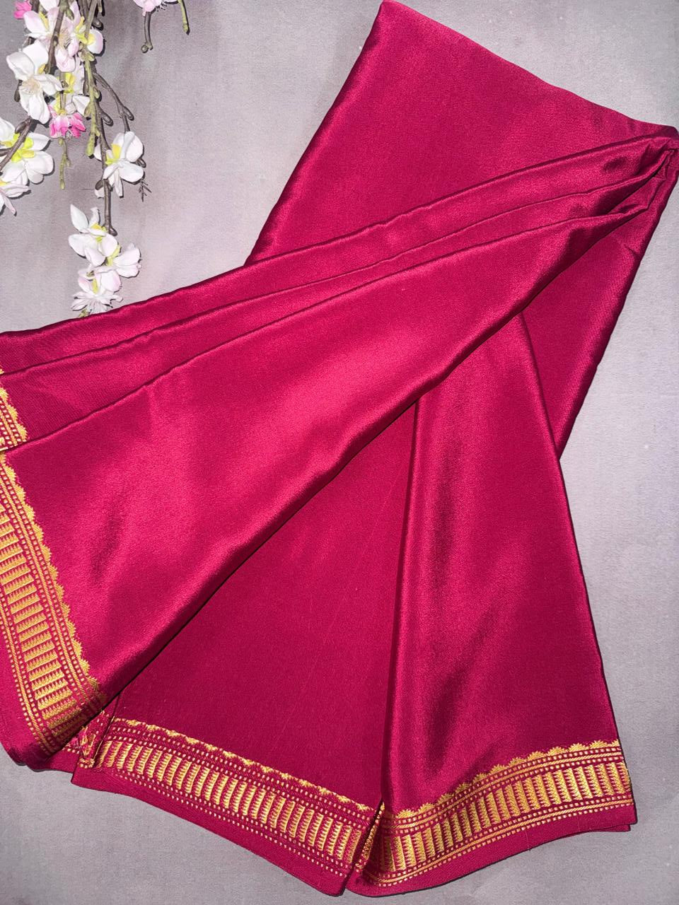 Maroon Pure Mysore Crepe Silk CSG108