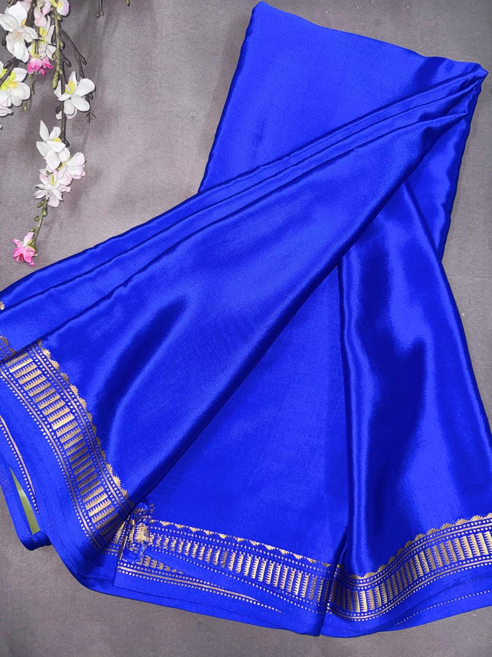 Royal Blue Pure Mysore Crepe Silk CSG108