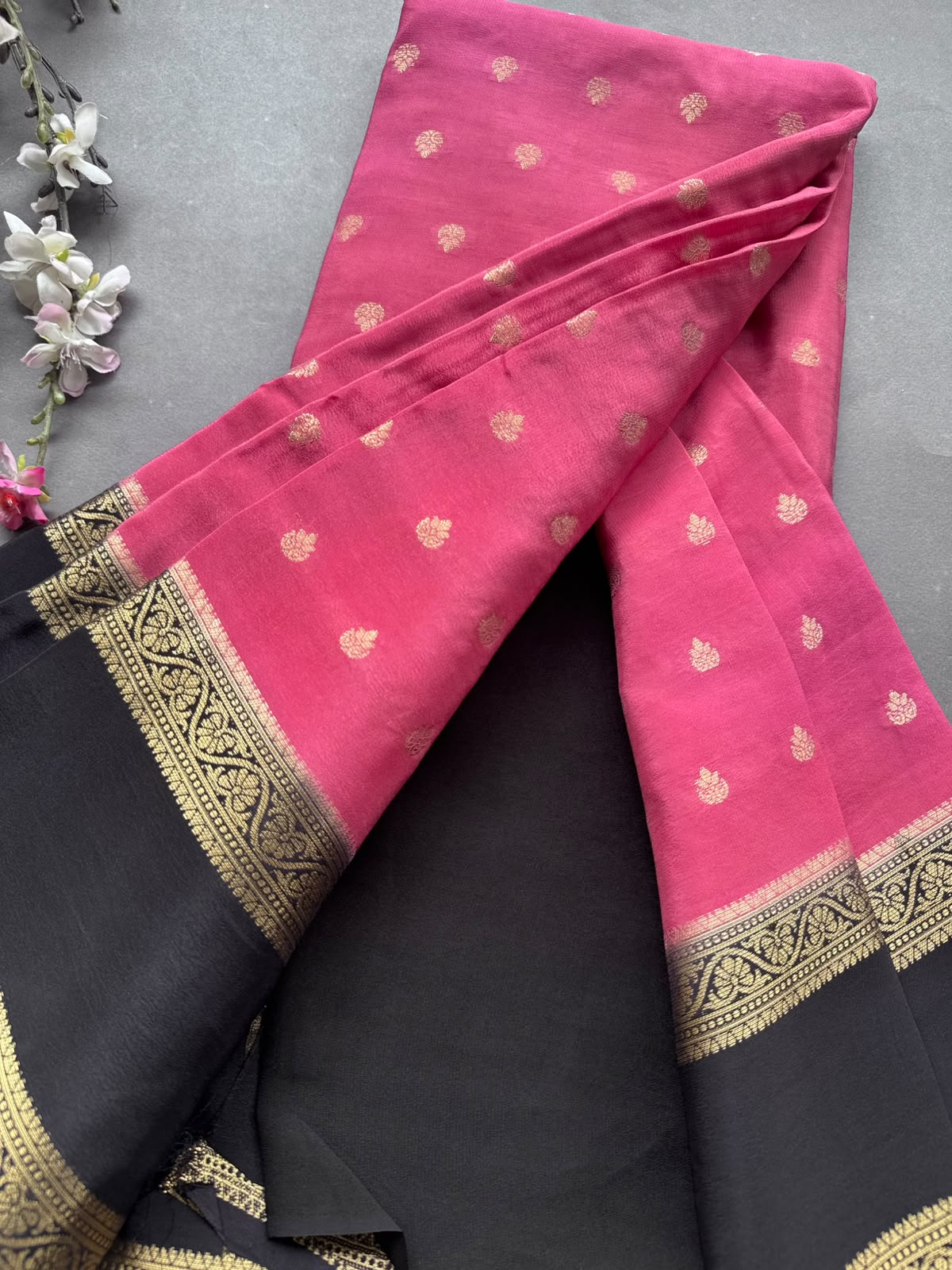 Pink Semi Mysore Crepe Silk Saree 108