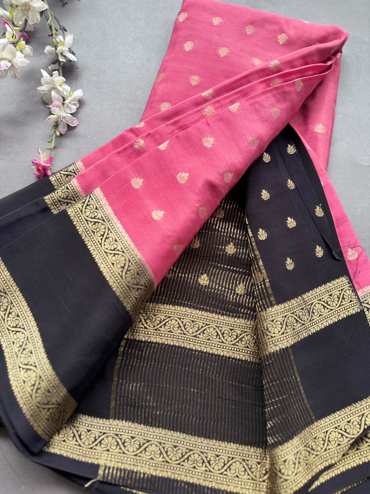 Pink Semi Mysore Crepe Silk Saree 108