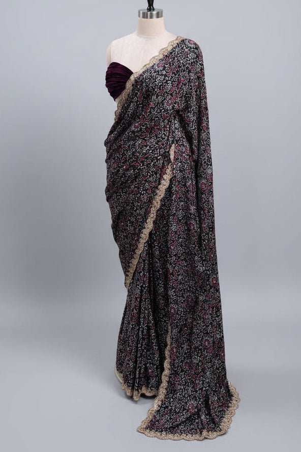 Maroon Pure Modal Silk Saree 108