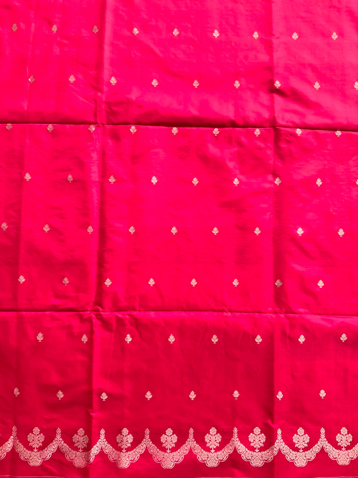 Red Pure Kathan Banarasi Silk Dress Material (Swara)