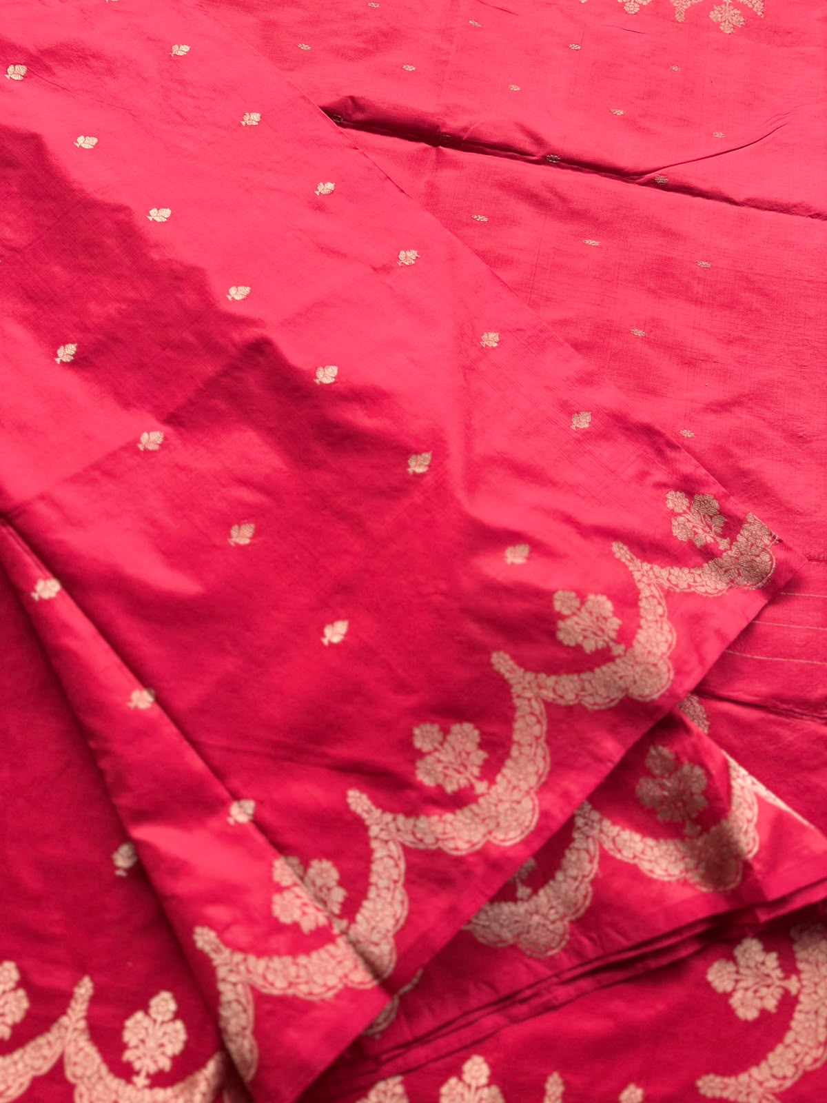 Red Pure Kathan Banarasi Silk Dress Material (Swara)