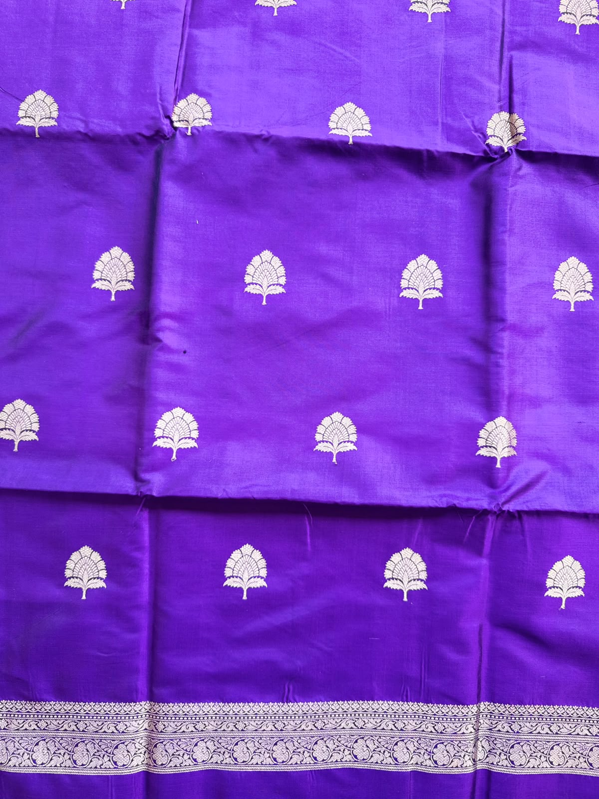 Purple Pure Kathan Banarasi Silk Dress Material (Swara)