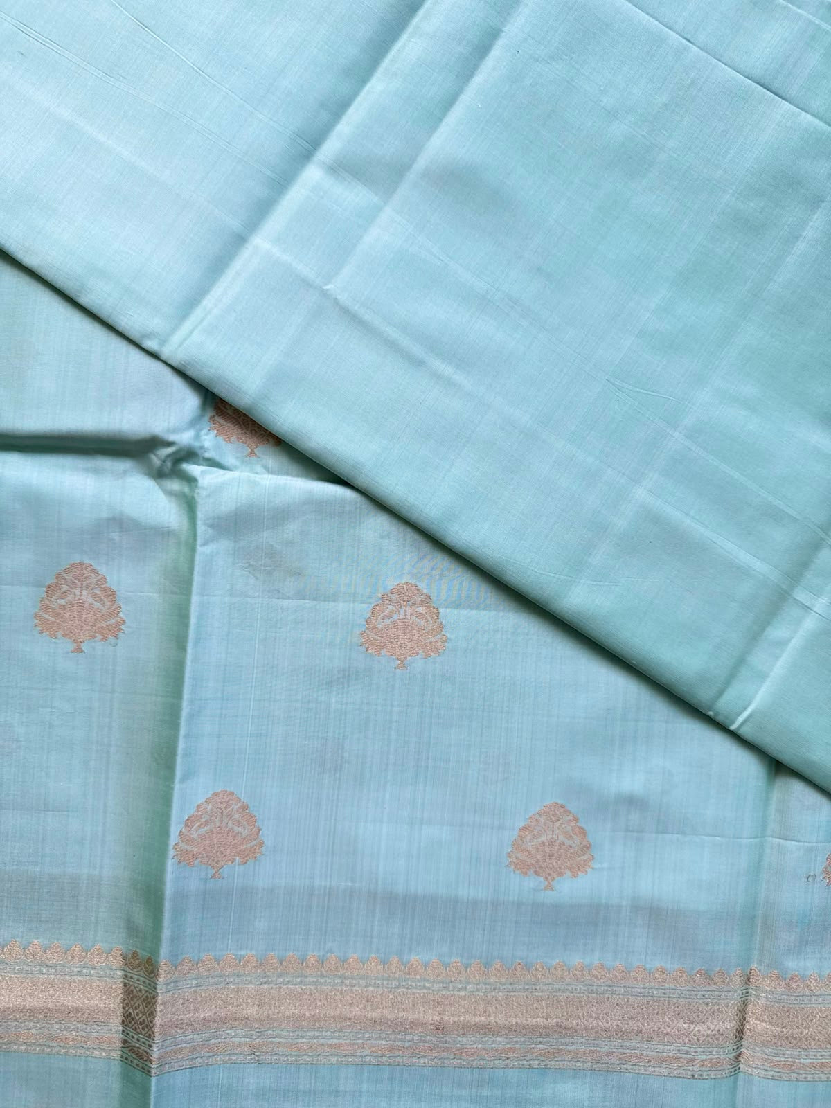 Pista Green Pure Kathan Banarasi Silk Dress Material (Swara)