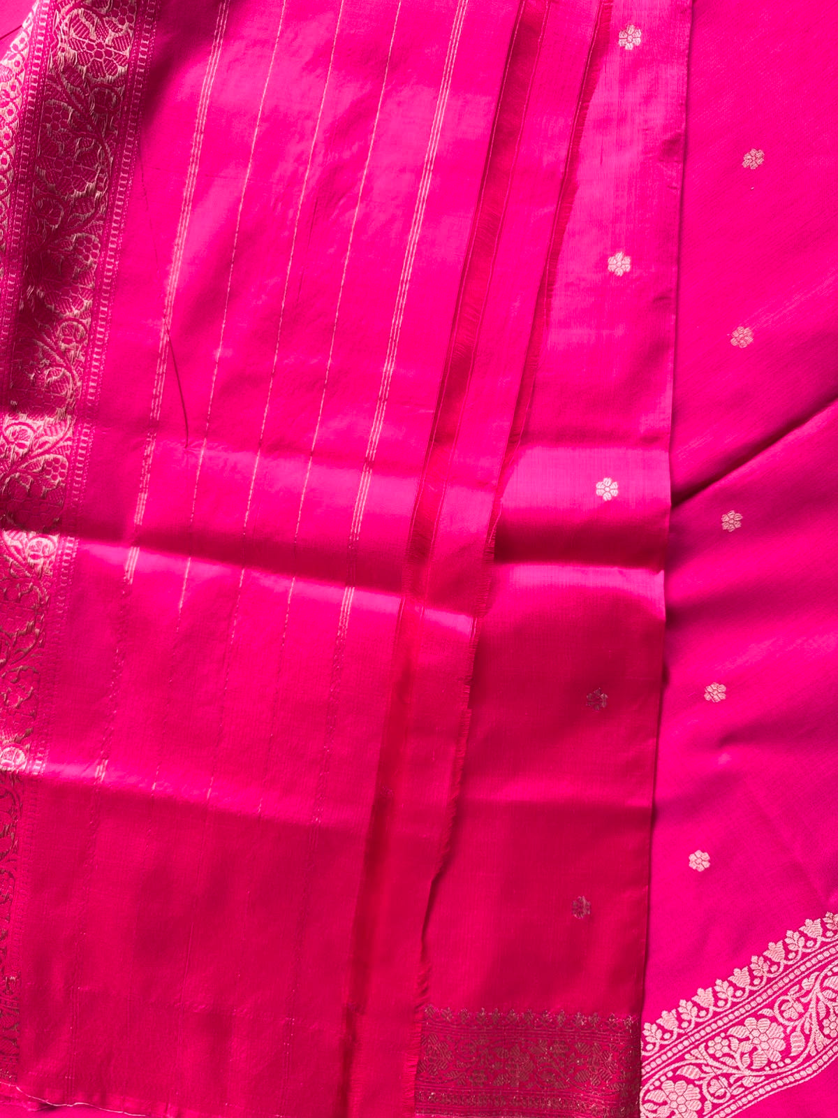 Rani Pink Pure Kathan Banarasi Silk Dress Material (Swara)
