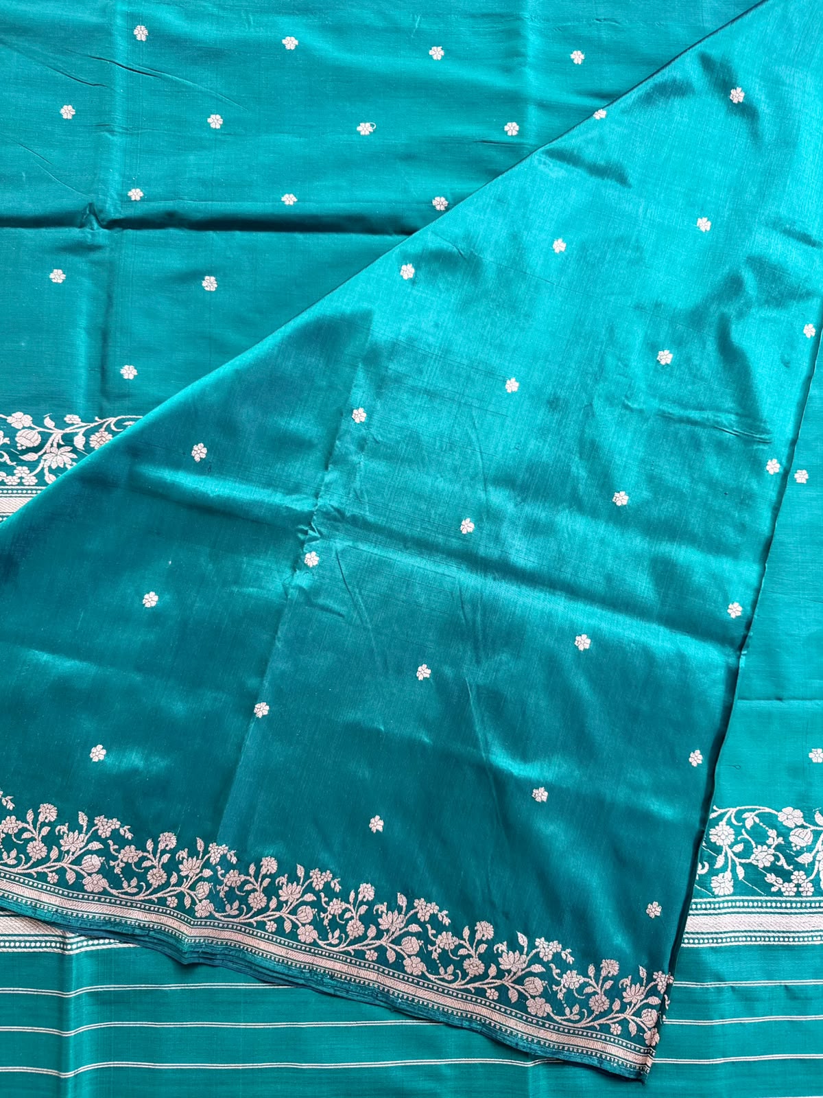 Bottle Green Pure Kathan Banarasi Silk Dress Material (Swara)