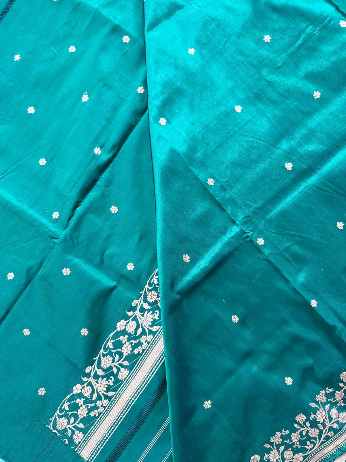 Bottle Green Pure Kathan Banarasi Silk Dress Material (Swara)