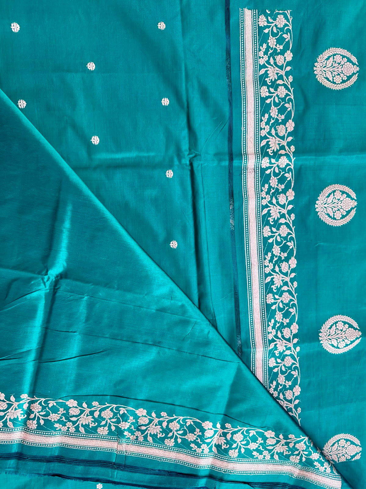 Bottle Green Pure Kathan Banarasi Silk Dress Material (Swara)