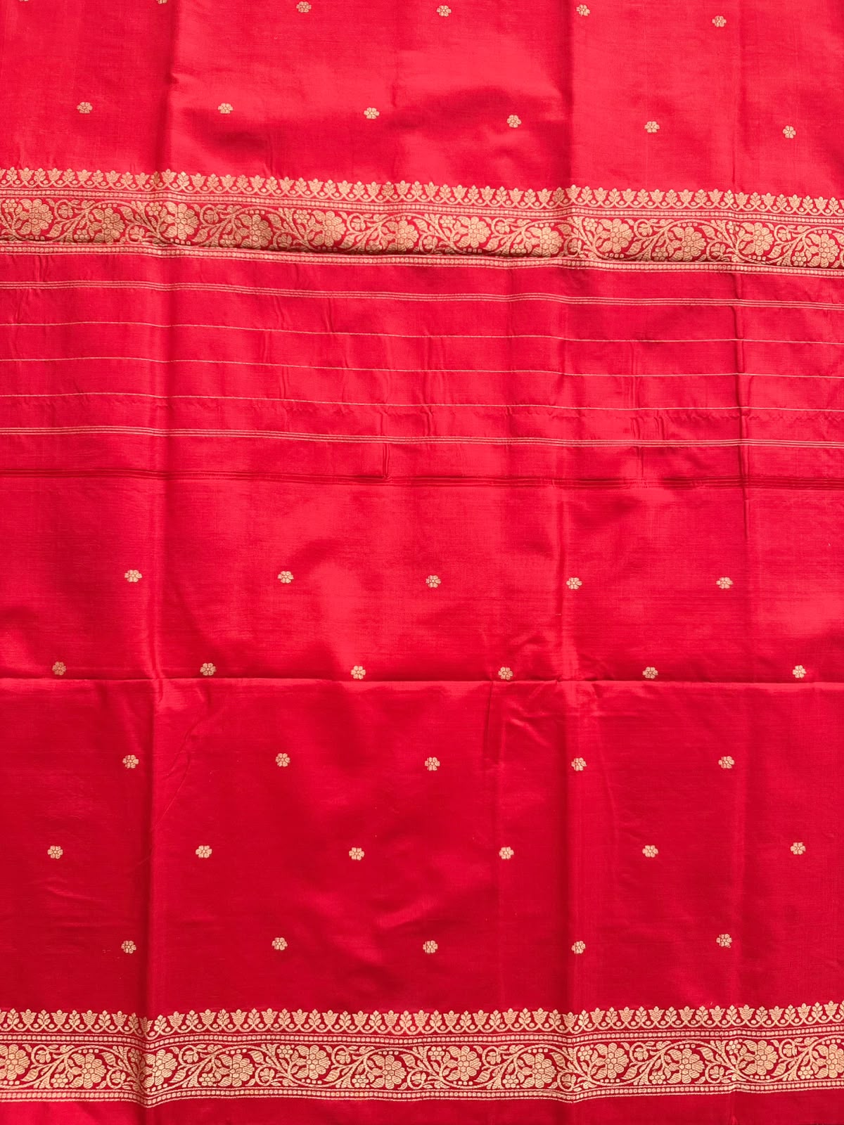 Red Pure Kathan Banarasi Silk Dress Material (Swara)