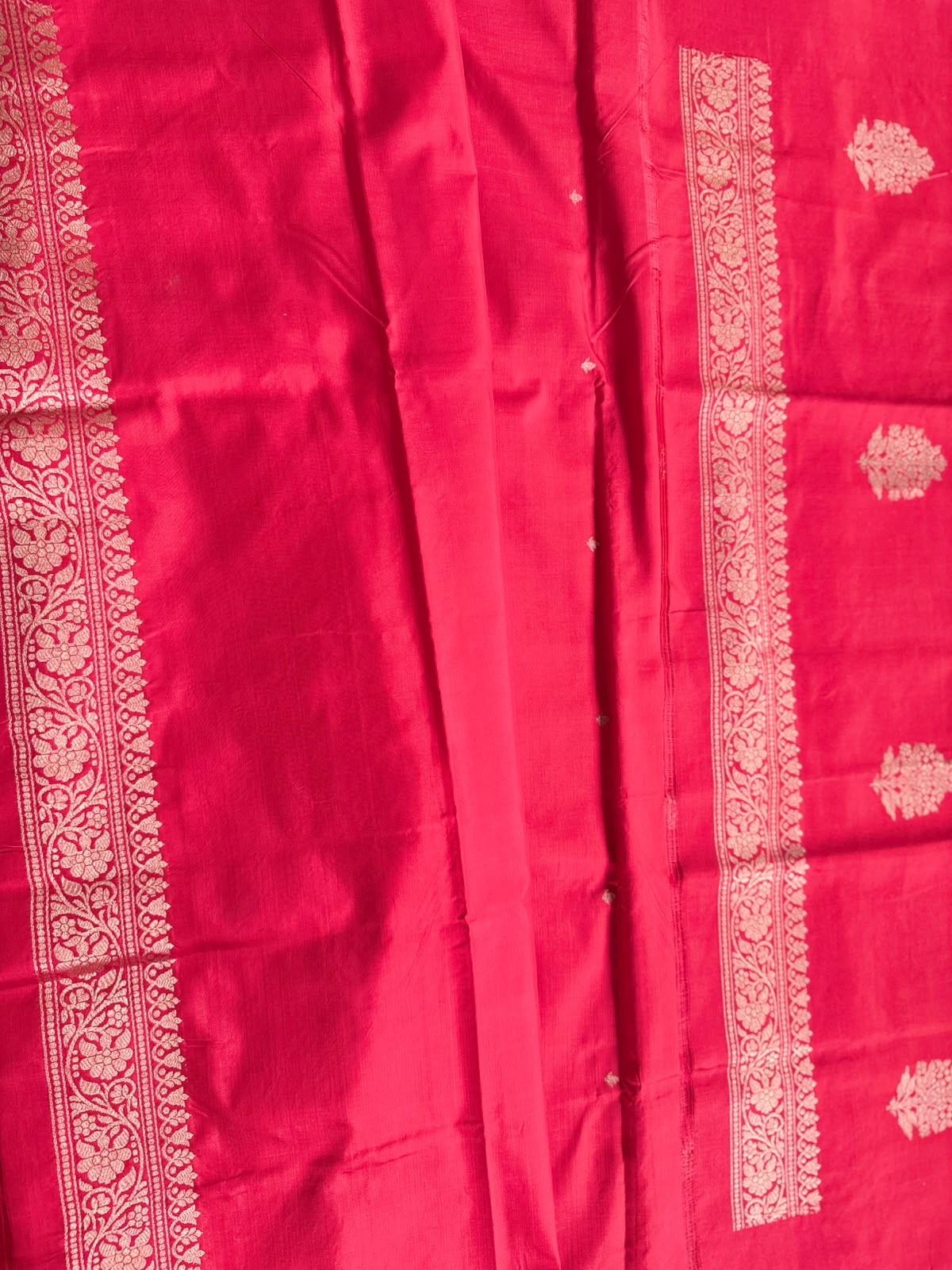 Red Pure Kathan Banarasi Silk Dress Material (Swara)