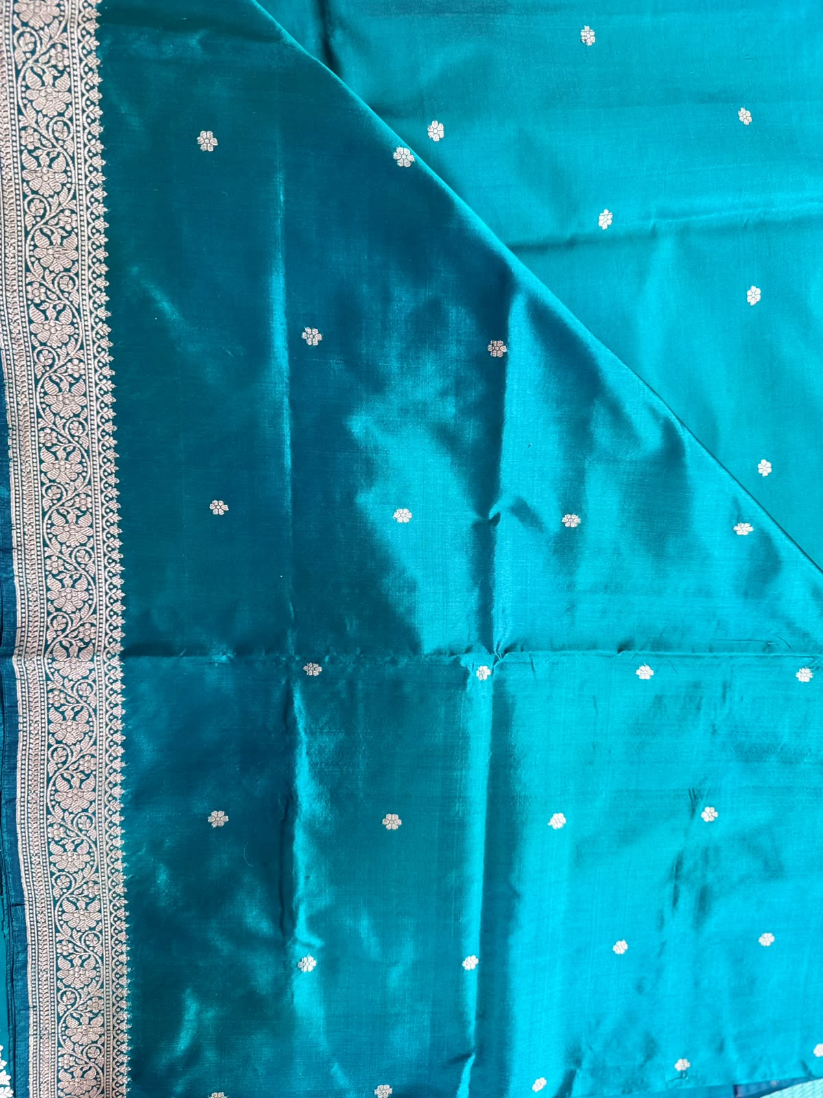 Bottle Green Pure Kathan Banarasi Silk Dress Material (Swara)