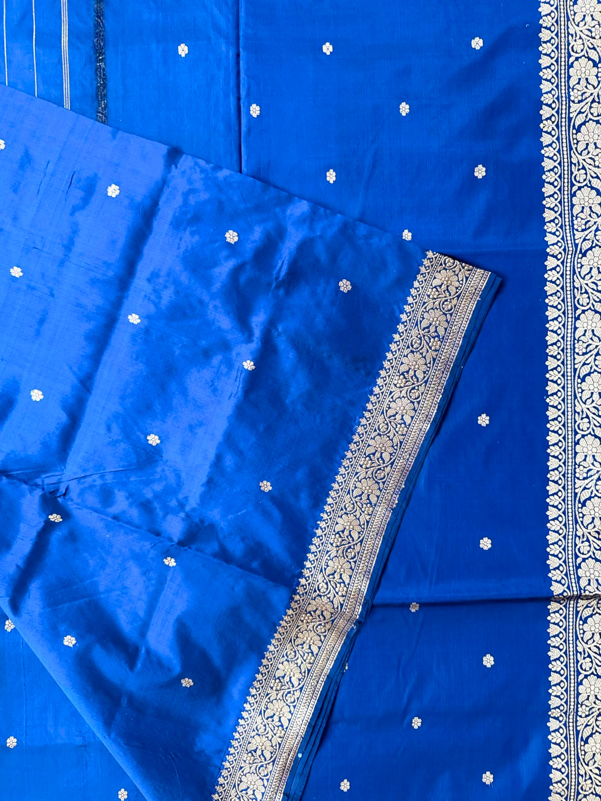 Navy Blue Pure Kathan Banarasi Silk Dress Material (Swara)