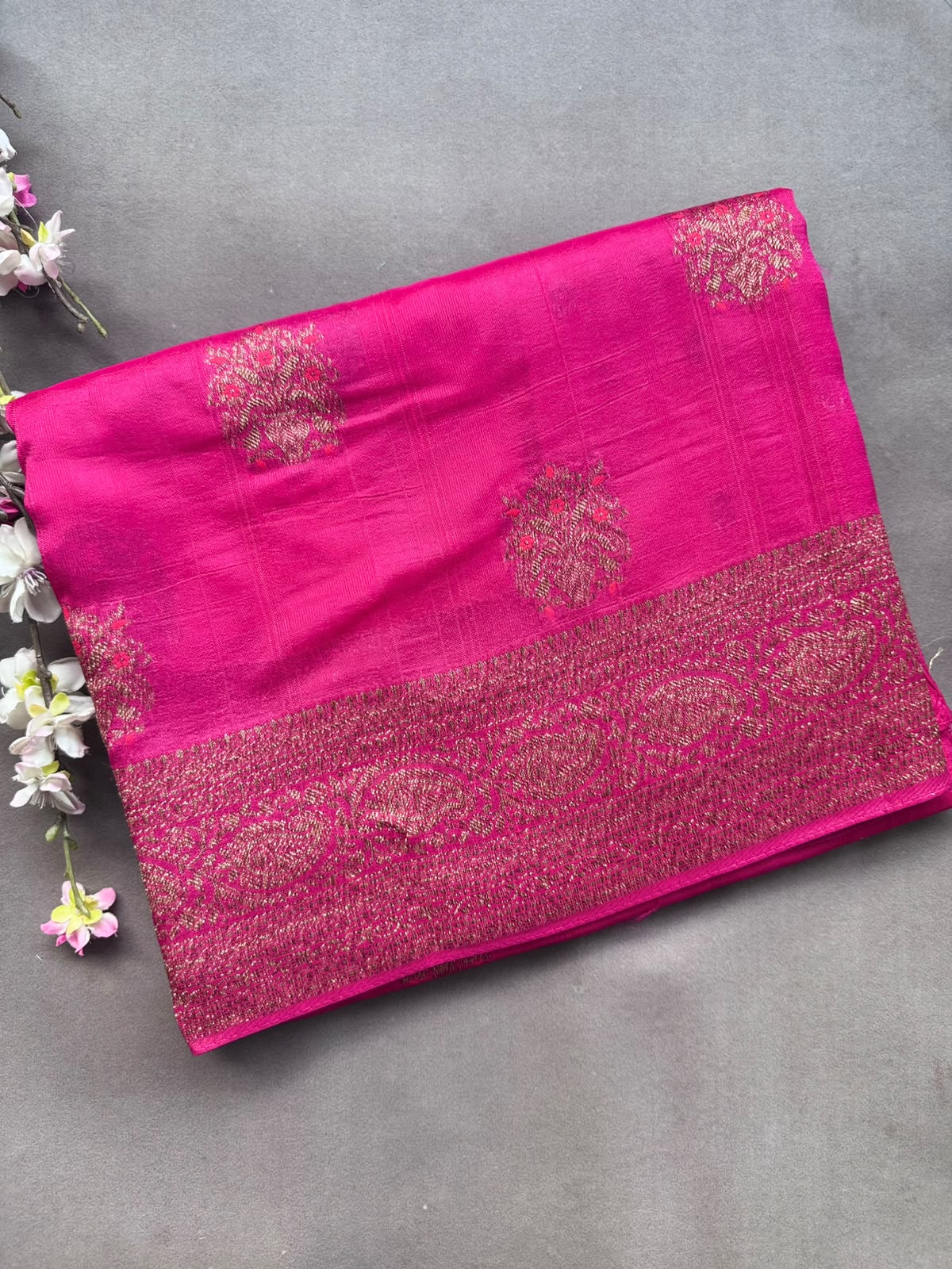 Rani Pink Tussar Georgette Saree 108